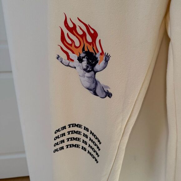 Civil Regime This is Our Time Sweatpant Joggers in Creamy White M - Picture 3 of 8
